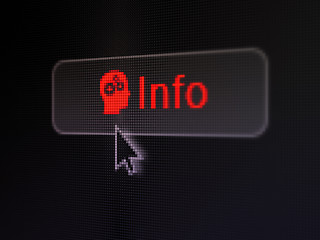 Image showing Information concept: Info and Head With Gears on digital button background