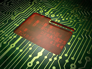 Image showing Finance concept: Folder on circuit board background