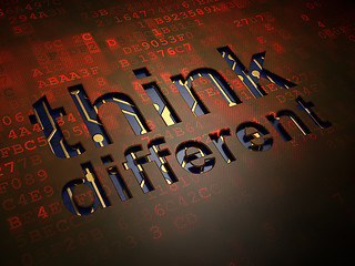 Image showing Education concept: Think Different on digital screen background