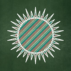 Image showing Vacation concept: Sun on chalkboard background
