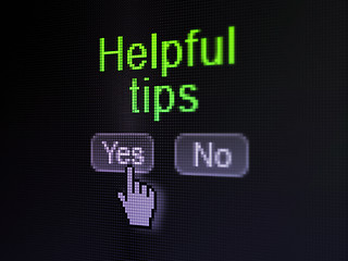 Image showing Education concept: Helpful Tips on digital computer screen