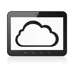 Image showing Cloud technology concept: Cloud on tablet pc computer