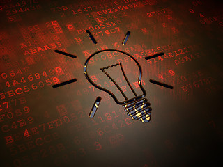 Image showing Business concept: Light Bulb on digital screen background