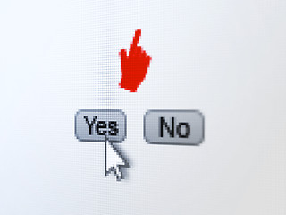 Image showing Social media concept: Mouse Cursor on digital computer screen