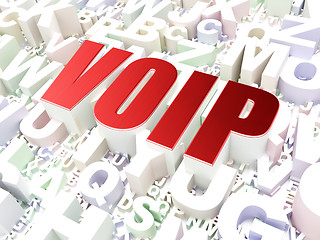 Image showing Web development concept: VOIP on alphabet background