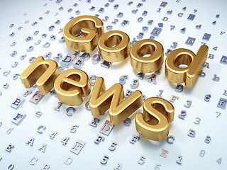 Image showing News concept: Golden Good News on digital background