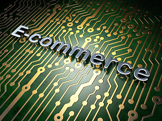 Image showing Finance concept: E-commerce on circuit board background