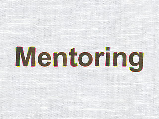 Image showing Education concept: Mentoring on fabric texture background