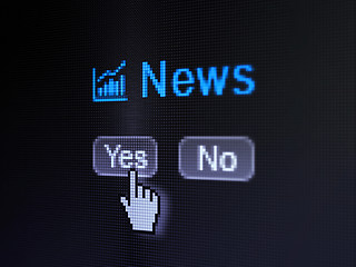 Image showing News concept: Growth Graph icon and News on digital computer screen