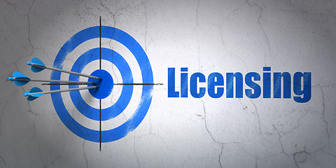 Image showing Law concept: target and Licensing on wall background