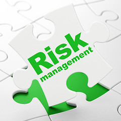 Image showing Finance concept: Risk Management on puzzle background