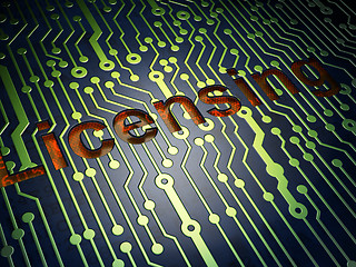 Image showing Law concept: Licensing on circuit board background