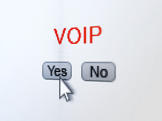 Image showing Web design concept: VOIP on digital computer screen