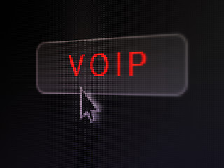 Image showing Web development concept: VOIP on digital button background