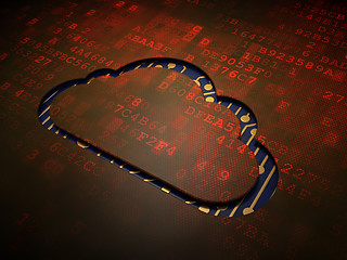 Image showing Cloud networking concept: Cloud on digital screen background