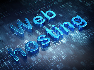 Image showing Web design concept: Blue Web Hosting on digital background