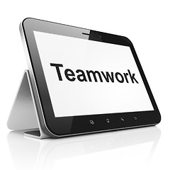 Image showing Business concept: Teamwork on tablet pc computer