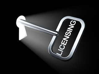 Image showing Law concept: Licensing on key