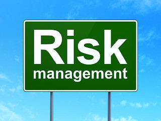 Image showing Finance concept: Risk Management on road sign background