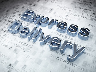 Image showing Finance concept: Silver Express Delivery on digital background