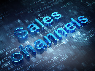 Image showing Marketing concept: Blue Sales Channels on digital background