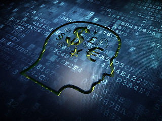 Image showing Education concept: Head With Finance Symbol on digital screen background