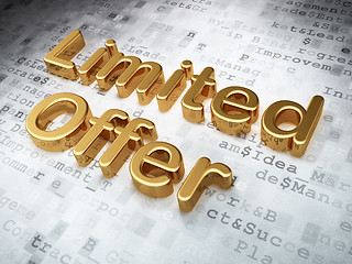 Image showing Business concept: Golden Limited Offer on digital background