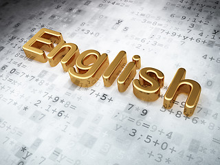 Image showing Education concept: Golden English on digital background