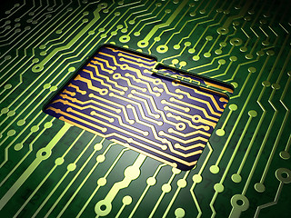 Image showing Business concept: Folder on circuit board background