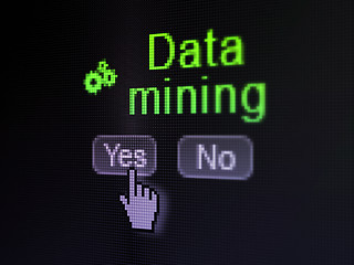 Image showing Data concept: Gears icon and Data Mining on digital computer screen