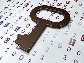 Image showing Security concept:  Key on Binary Code background