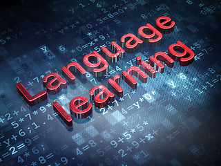 Image showing Education concept: Red Language Learning on digital background