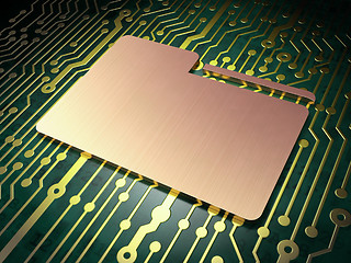 Image showing Business concept: Folder on circuit board background