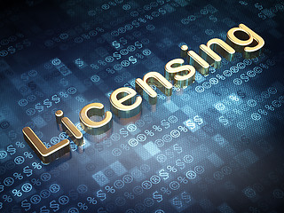 Image showing Law concept: Golden Licensing on digital background