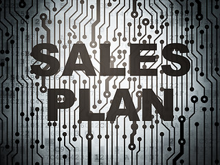 Image showing Marketing concept: circuit board with Sales Plan