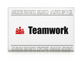 Image showing Business concept: newspaper with Teamwork and Business Team