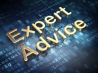 Image showing Law concept: Golden Expert Advice on digital background