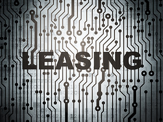 Image showing Business concept: circuit board with Leasing