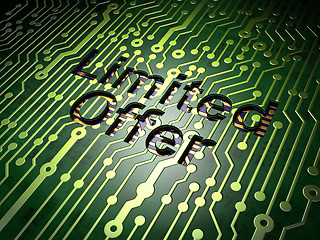 Image showing Business concept: Limited Offer on circuit board background