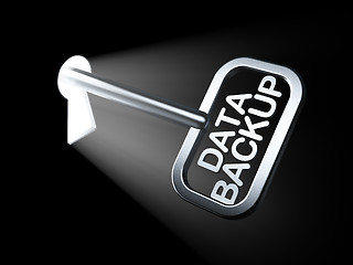 Image showing Information concept: Data Backup on key