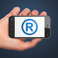 Image showing Law concept: Registered on smartphone