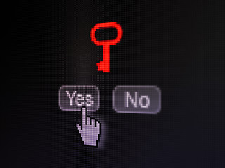 Image showing Privacy concept: Key on digital computer screen