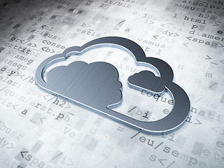 Image showing Cloud technology concept: Silver Cloud on digital background