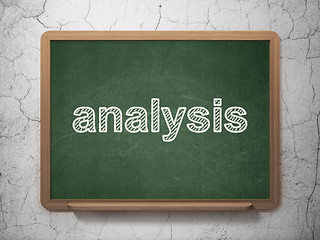 Image showing Marketing concept: Analysis on chalkboard background