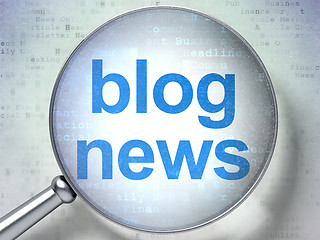 Image showing News concept: Blog News with optical glass