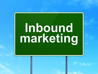 Image showing Finance concept: Inbound Marketing on road sign background