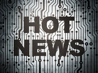 Image showing News concept: circuit board with Hot News