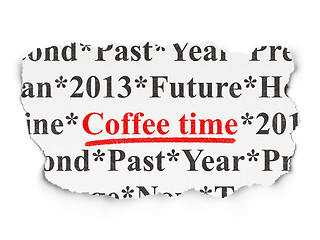 Image showing Time concept: Coffee Time on Paper background