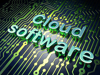 Image showing Cloud technology concept: Cloud Software on circuit board background