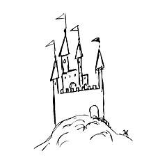 Image showing Doodle style castle illustration in vector format